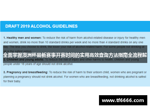 全面掌握澳洲杯最新赛事开赛时间的实用高效查询方法指南全流程解